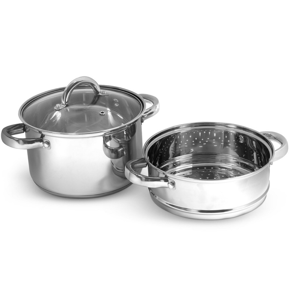 Stainless Steel 4-Qt. Multi Cooker With Glass Lid & Steam Tray (New Never Used)